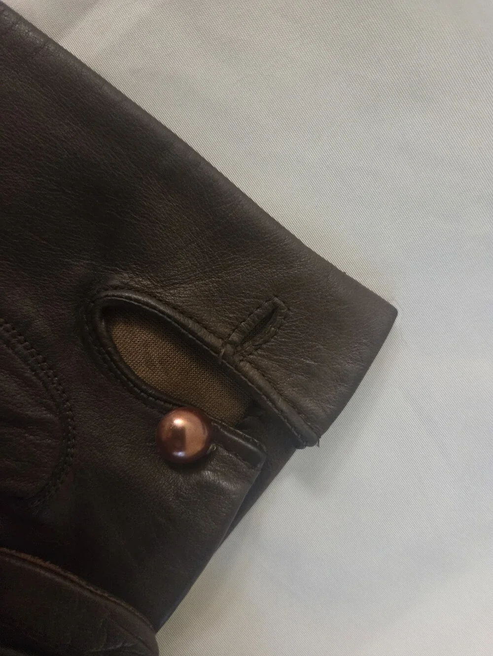 Vintage Womens Brown Leather Gloves 6.5
